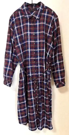 大きいサイズ　チェック柄　マタニティワンピース