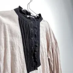 サマンサモスモス　　フリル襟　ブラウス　バイカラー