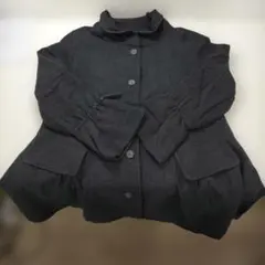 【き762】ダークグレー スタンドカラーコート