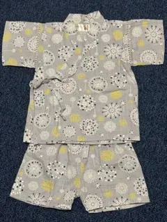 甚平 90cm グレー　花火柄　ベビーキッズ