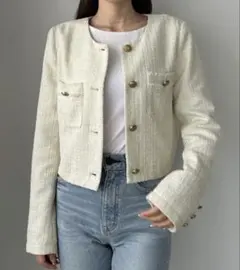 Louere ファンシーラメツイードショートジャケットのサムネイル