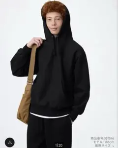 GU ヘビーウェイトスウェットパーカ　長袖　M ブラック　黒