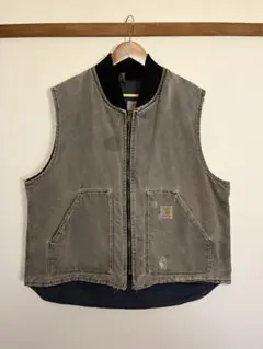 Carhartt ダックベストUSA製 腰ゴム モスグリーン - メルカリ