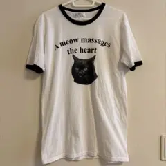 REGENCY WORKS BLACK CAT ねこ　黒猫Tシャツ　半袖ホワイト