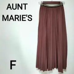 【AUNT MARIE’S】小豆色ロングプリーツスカート　サラサラ　F 1715のサムネイル