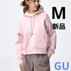 GU 新品　ヘビーウェイトスウェットショートパーカー　ピンク　M