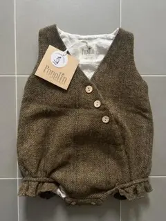 Popelin Woollen crossover romper suit