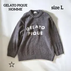 GELATO PIQUE HOMME ロゴプルオーバー グレー Lサイズ