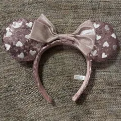 ディズニー　ミニーハート型スパンコールカチューシャ ピンク