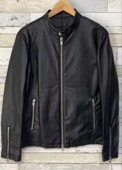 美品✨3L TETE HOMME ラムレザージャケット シングルライダース 羊革