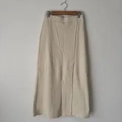 ジーユー ストライプタイトスカート ベージュ