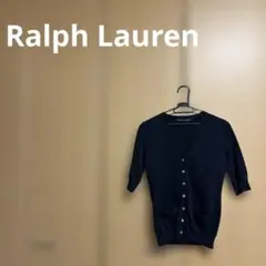 V Ralph Lauren ラルフローレン ブラック 五分袖カーディガン M