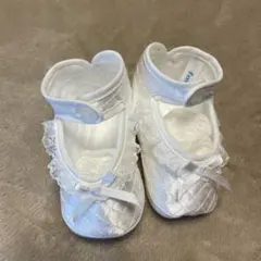 ホワイト ベビーシューズ レース付き