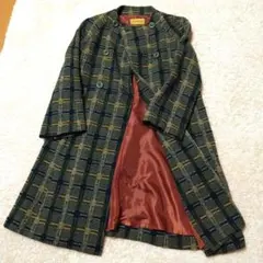 ど*す様 Jocomomola チェック柄 ロングコートのサムネイル
