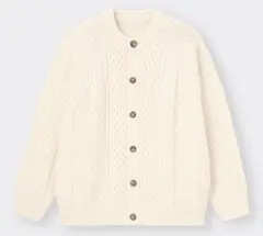 GU ケーブルクルーネックカーディガン(長袖)