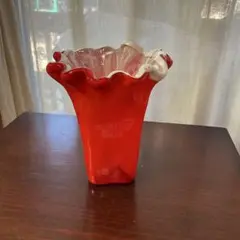 花瓶　レトロ　ガラス製　昭和　アンティーク