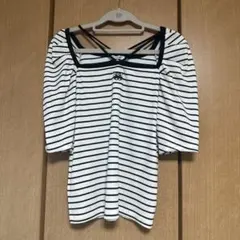 OLIVE des OLIVE ストライプ パフスリーブ Tシャツのサムネイル