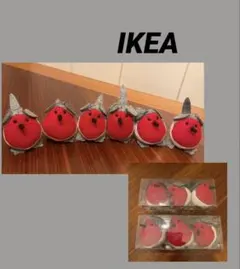 IKEA　◆ フェルト製赤い鳥　6羽　クリスマス　オーナメント 北欧