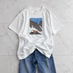 モンベル M 半袖Tシャツ 山岳 キャンプ プリント 白　mont-bell