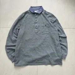 Crocodile 長袖ポロシャツ ボーダー Ｍ カジュアル スポーツ ゴルフ