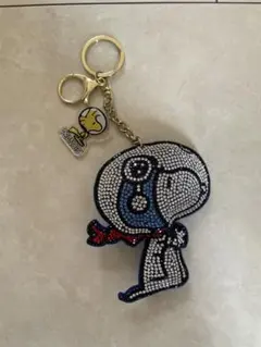 スヌーピー キラキラキーホルダー ウッドストック付き