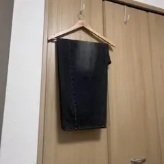 ブラック ハイウエスト ワイドレッグ デニムパンツ 古着