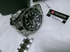 【新品未使用】TECHNOS テクノス クォーツ腕時計 ブラック