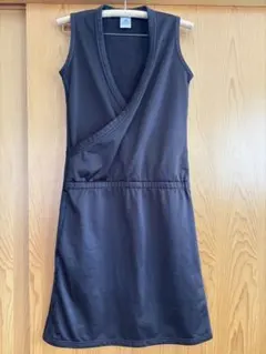 美品♡adidas アディダス♡ノースリーブラップワンピース ブラウン濃茶裏起毛