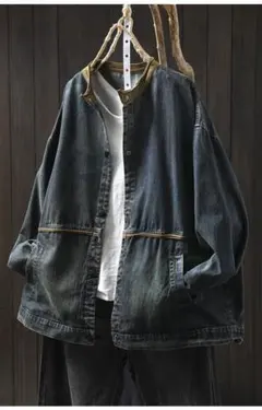 デニムジャケット上着濃いブルー