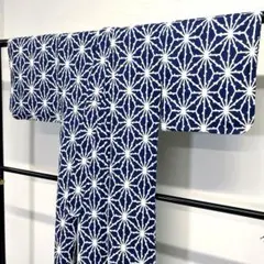 美品】撫松庵 婦人 浴衣 白地 麻の葉模様 洗える ゆかた ⑨ - メルカリ