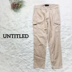 【アンタイトル】　カーゴパンツ ハイウエスト　カジュアル　ベージュ　ベージュ　M