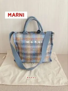 新品 MARNI マルニ トートバッグ クリアラップ仕様 男女兼用 チェック