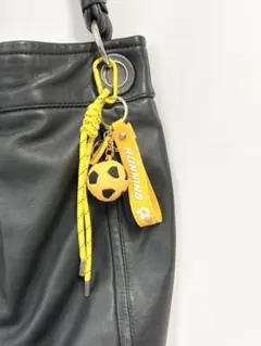 じゃらじゃら キーホルダー サッカー パラコード イエロー