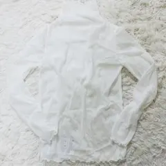 [新品] シアーシャツ　レース　スタンドカラー　フリーサイズ