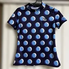 ドット柄ハイネックTシャツ