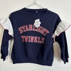 裏起毛　トレーナー　スウェット　ロゴスウェット　フリル袖　120