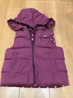 Bebe フード付　パープルダウンベスト　リバーシブル