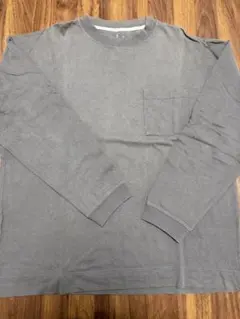 グレー XL 長袖カットソー ポケット付き