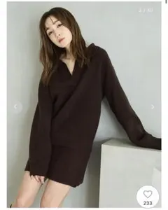 【タグ付25AW】FRAY I.D ラクーンダブルフェイスニットミニスカート
