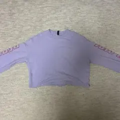 袖ロゴプリント 長袖カットソー ライトパープル