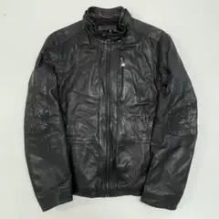 ヒューゴボス シングルライダースジャケット ヴィンテージ加工 裏地総柄 中古・古着通販】BOSS HUGO BOSS (ボス ヒューゴボス