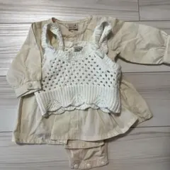 petit main アイボリー ニットトップス