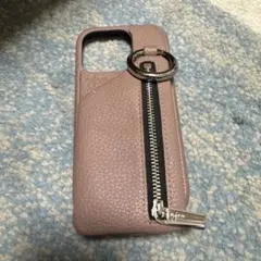 ajew ジッパー付きiPhoneケース ピンク　１５Pro