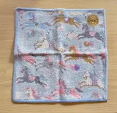 FEILER 水色馬柄デザイン タオルハンカチ 約25cm