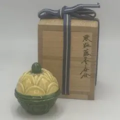 中村 翠嵐 作 青交趾 一葉 蓋置 茶道具 共箱 3t20 - メルカリ