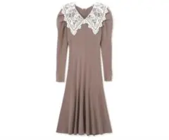 JILL BY JILLSTUART レース襟付き ニットワンピース