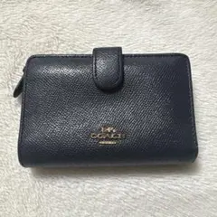 COACH ネイビー 二つ折り財布