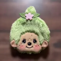 モンチッチ がま口 ポーチ 桜 グリーン