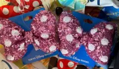 ディズニー ミニー ヘアゴム リボン ピンク　2点