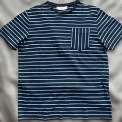 AMI alexandre mattiussi アミ　ボーダーTシャツネイビーMのサムネイル